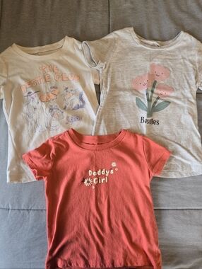 3 Toddler Girl Short Sleeve T-shirts -Size 2T and 3T